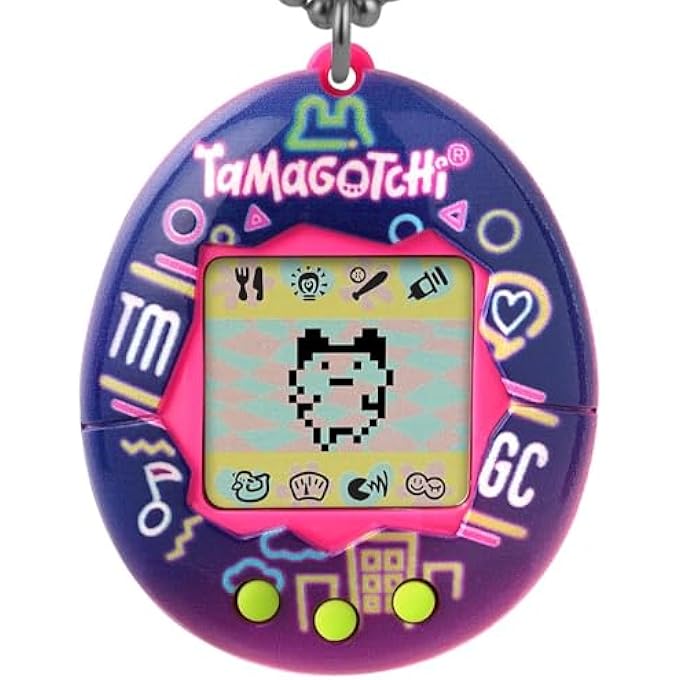 rayihni BANDAI - VIRTUAL PET NEON LIGHTS 42974| ORIGINAL CYBER PET 90S ADULTS AND KIDS TOY WITH CHAIN | RETRO VIRTUAL PETS ARE GREAT BOYS AND GIRLS TOYS OR GIFTS FOR AGES 8+ - Image 1
